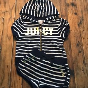 Juicy short hooded zip up sweatsuit